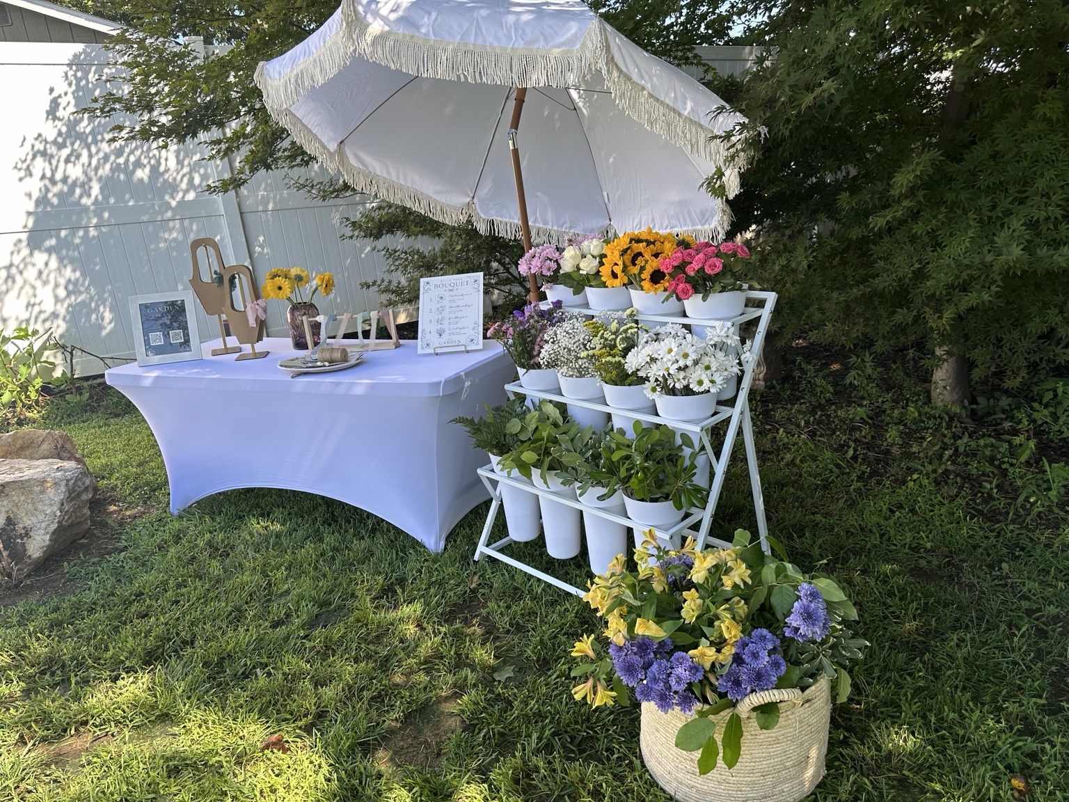 The Garden Social NC luxury mobile bloom bar setup